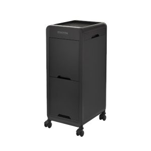 Schwarzer Rollcontainer mit zwei Schubladen