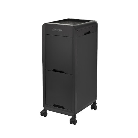 Schwarzer Rollcontainer mit zwei Schubladen