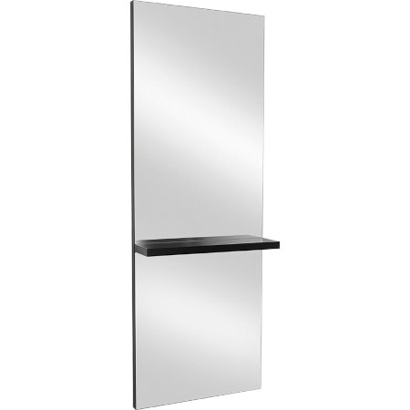 Moderner Wandspiegel mit integriertem Ablagefach, ideal für Haarstudio, rechteckige Form, minimalistisches Design.