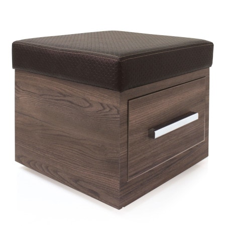 Moderner Pedikuerhocker mit Stauraum, gepolstertem Sitz und Schublade