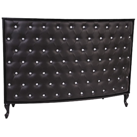 Luxuriöse gepolsterte Theke in Schwarz mit Diamant-Knopfdetails, elegant und stilvoll