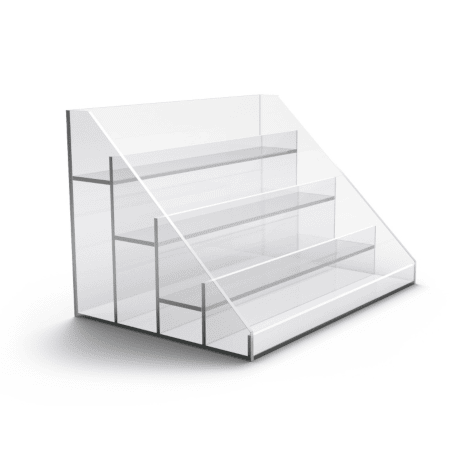 Transparenter Acryl-Displayständer mit drei Stufen, für Nagellack.