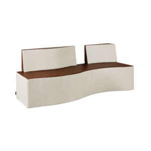 Modularer Lounge-Sitz in elegantem, modernem Design mit geschwungener Form und zweifarbigem Polster für stilvolle Räume.