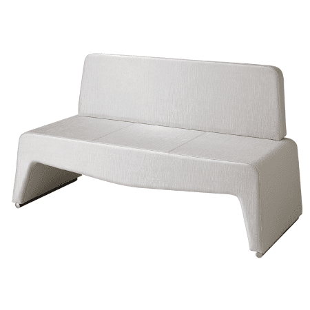 Moderne, minimalistische cremefarbene Polsterbank mit schlankem Design und klaren Linien