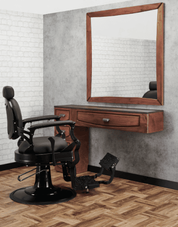 Barberplatz Ragnar und Barberstuhl Solomon, Barbershop Einrichtung