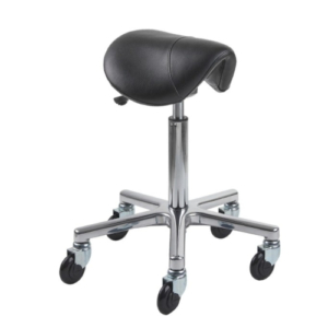 CliCTEC-Classic-Rollhocker-Saddle-Lady-fit_silber_Efalock extra schmaler Sitz
